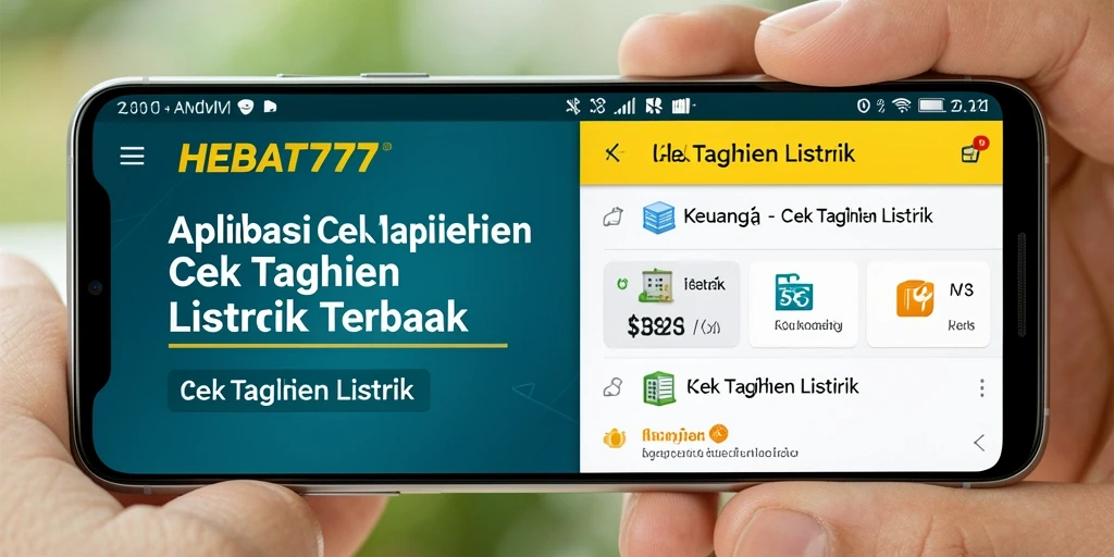 Tampilan antarmuka HEBAT777 yang menampilkan fungsi Cek Tagihan Listrik.