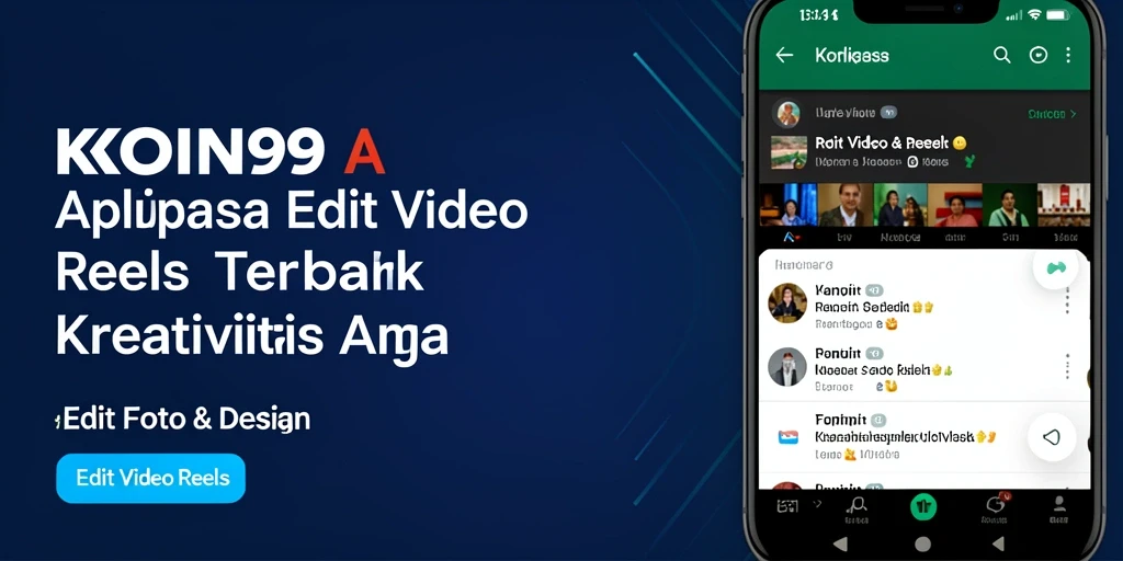 Tampilan antarmuka KOIN99 saat mengedit video dengan efek kreatif.