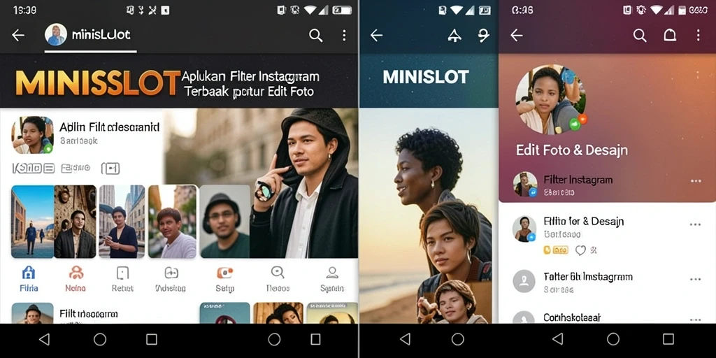 Antarmuka menarik dan fungsional untuk aplikasi Filter Instagram.