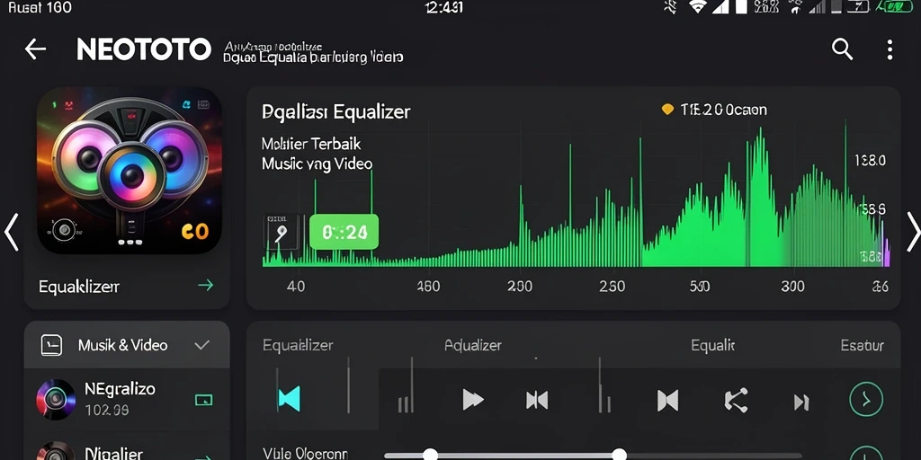 Antarmuka NEOTOTO menampilkan pengaturan equalizer yang canggih.