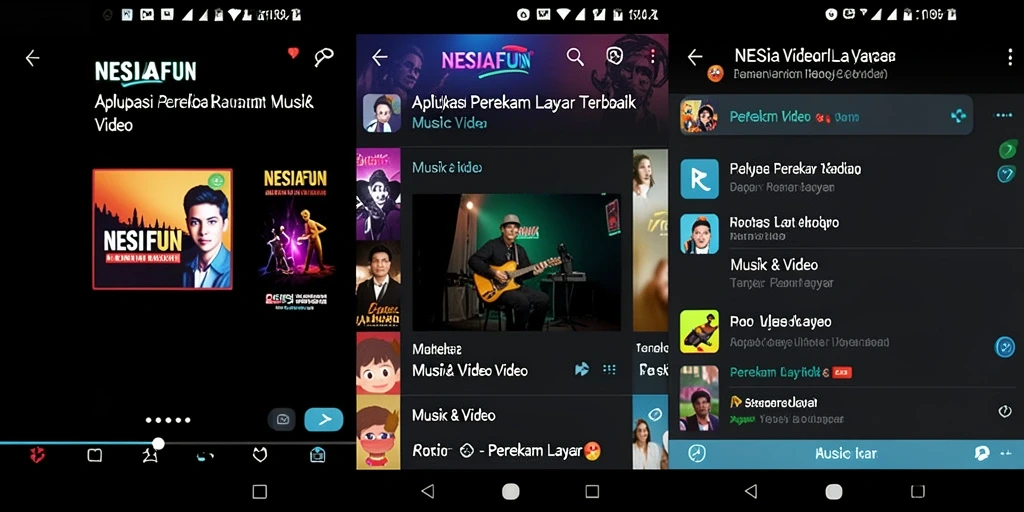 Tampilan antarmuka aplikasi NESIAFUN yang mudah digunakan.
