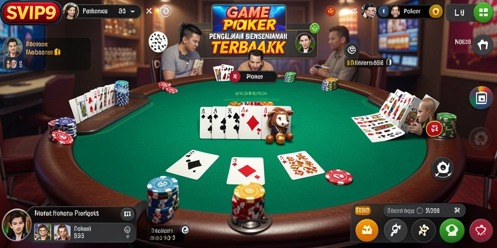 Screenshot antarmuka SVIP9 dengan fitur Poker yang menarik.