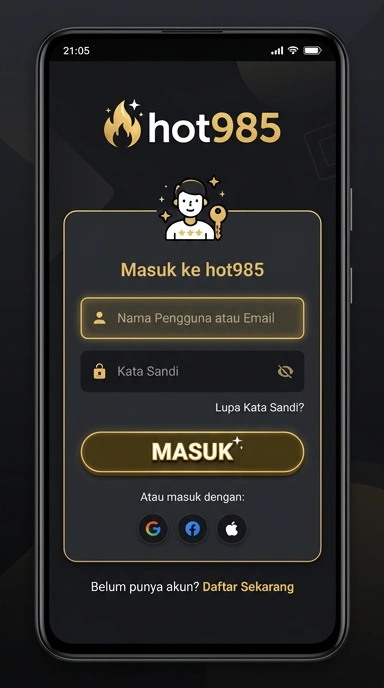 Tampilan halaman login hot985